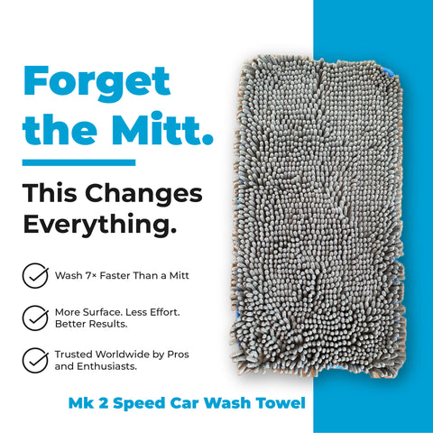 Mach 2 Speed Car Wash Towel – 7x the Size of a Mitt (60 x 30cm / 2 x 1ft)