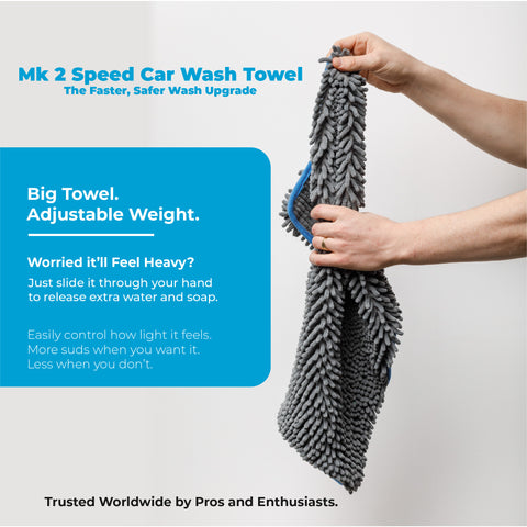 Mach 2 Speed Car Wash Towel – 7x the Size of a Mitt (60 x 30cm / 2 x 1ft)